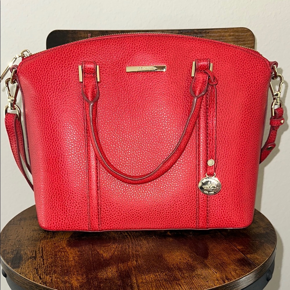 Red Leather Brahmin Handbag